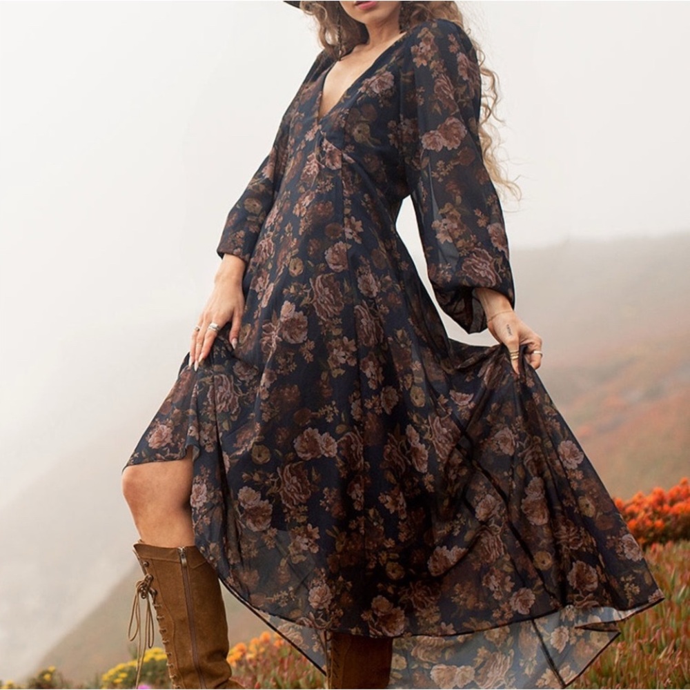 JOYFOLIE Crystal Dress Navy Floral (LAST ONE)
